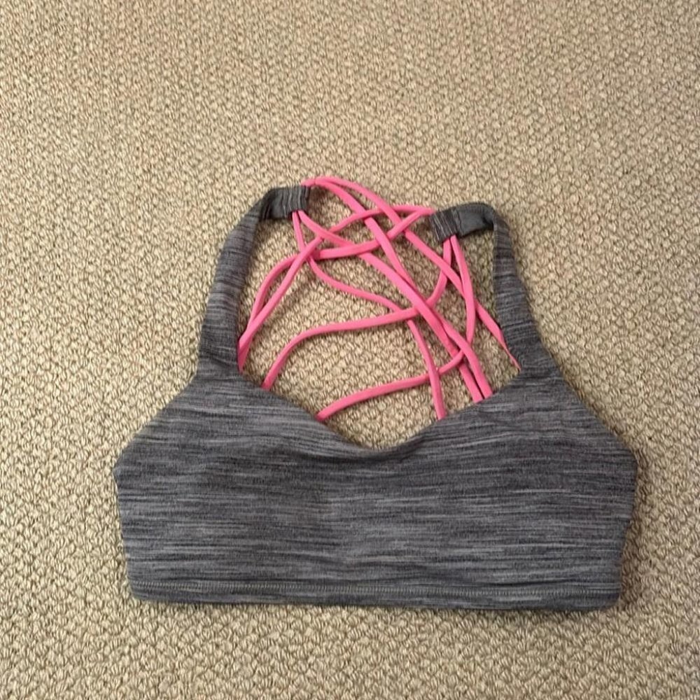 Pink and grey lululemon sports bra​